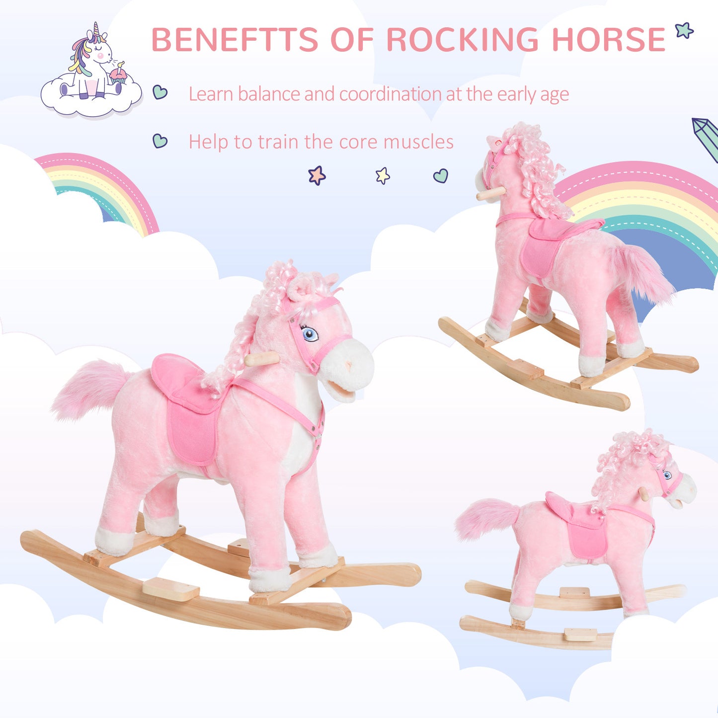 Kids Ride on Rocking Horse Toddler Plush Toy with Realistic Sounds and Swinging Tail for 3 Years Old Children Car Giga GNJ Toys Walmart Giga https://www.cyberehub.com