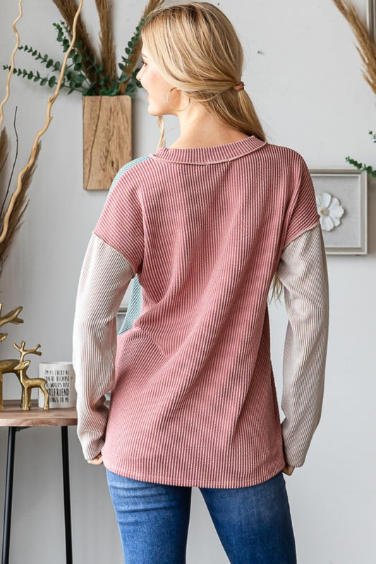 Heimish Color Block Exposed Seam Ribbed T-Shirt Tops/Jackets/Sweaters Clothing Tops Heimish Ship from USA TikTok Trendsi USPS Walmart Trendsi https://www.cyberehub.com
