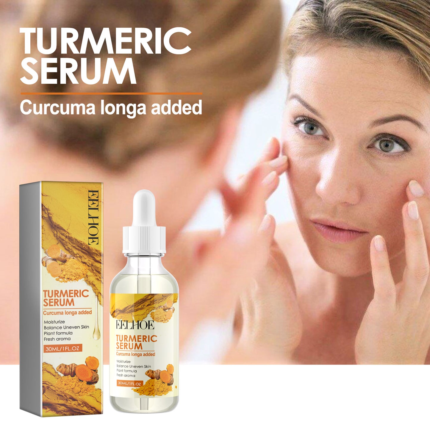 Turmeric Serum, Facial Skin Care Dark Spots Fade Anti-Wrinkle Fine Lines Moisturize Improve Skin Tone Health Eprolo https://www.cyberehub.com
