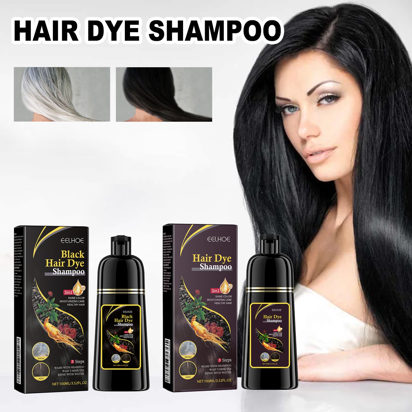 EELHOE Black Hair Shampoo, Multiflorum Essence Moisturizing Nourishing Cleansing Repairing Black And Smooth Hair Shampoo Health Eprolo https://www.cyberehub.com