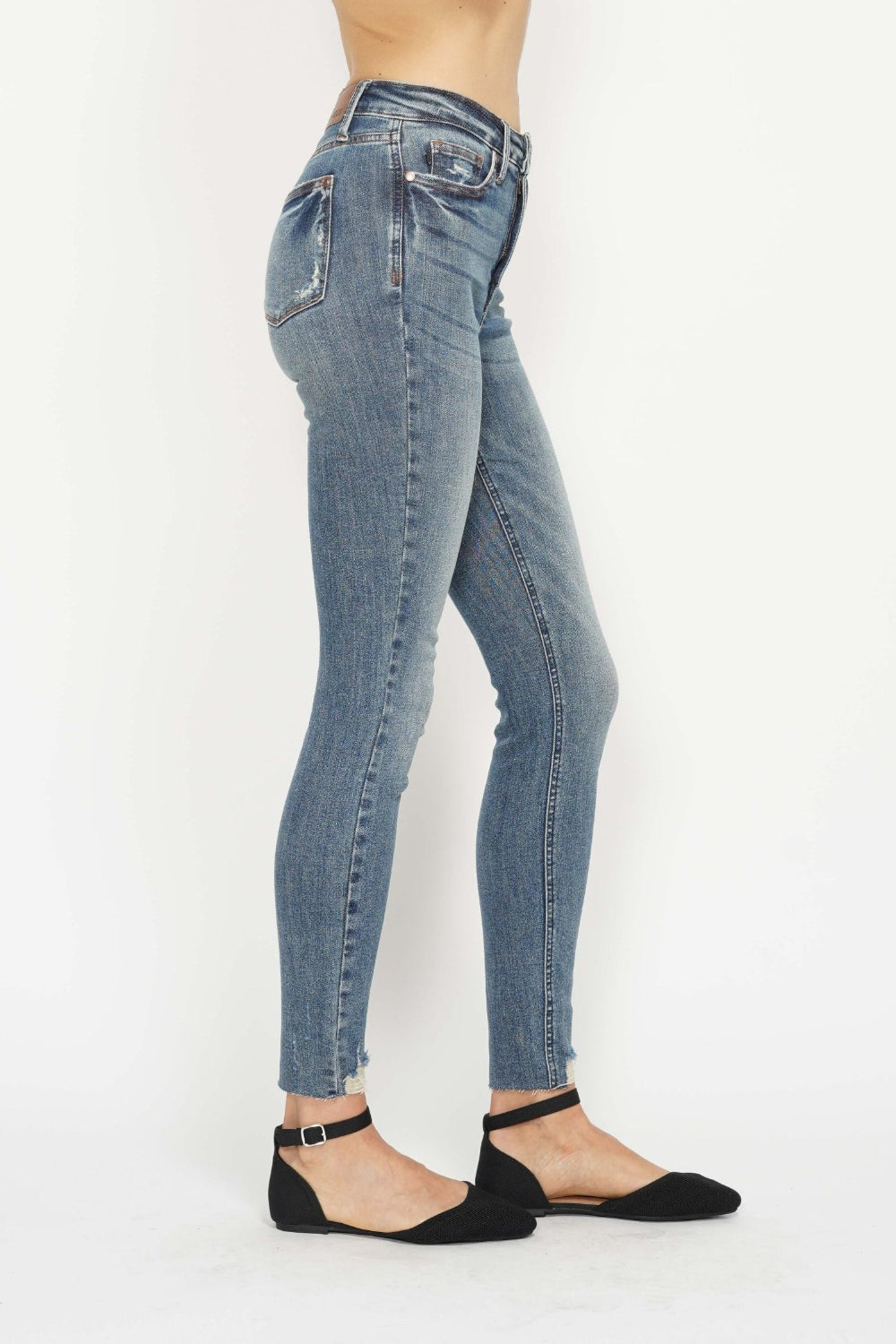 Judy Blue Full Size Tummy Control Vintage Wash Hem Destroy Skinny Jeans Bottoms Bottoms Clothing Judy Blue Ship from USA Women Trendsi https://www.cyberehub.com