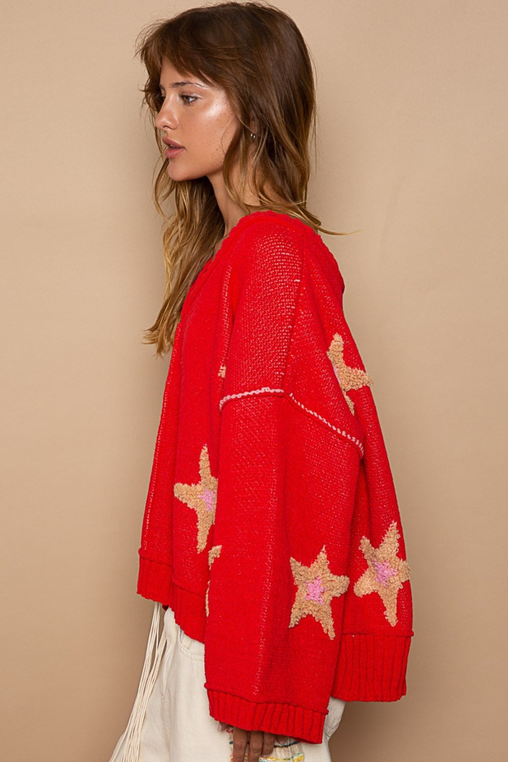 POL Long Sleeve Star Patch Sweater Shirt Apparel Clothing Tops POL Ship from USA Shirts USA Women Trendsi https://www.cyberehub.com