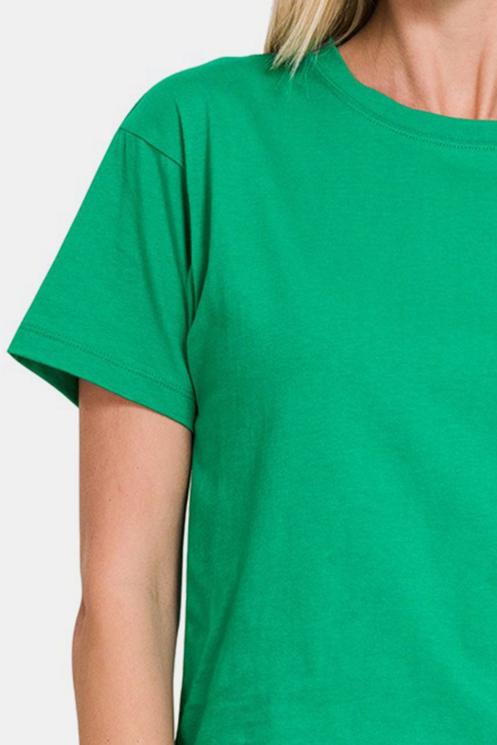 Zenana Round Neck Short Sleeve Cropped T-Shirt Apparel/Tops Ship from USA TikTok Tops Trendsi USPS Walmart Walmart Apparel Zenana Trendsi https://www.cyberehub.com