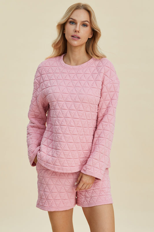 Double Take Full Size Texture Round Neck Long Sleeve Top and Shorts Set Tops/Jackets/Sweaters Clothing Tops Double Take Memorial Day Sale Ship from USA TikTok Trendsi USPS Walmart Trendsi https://www.cyberehub.com