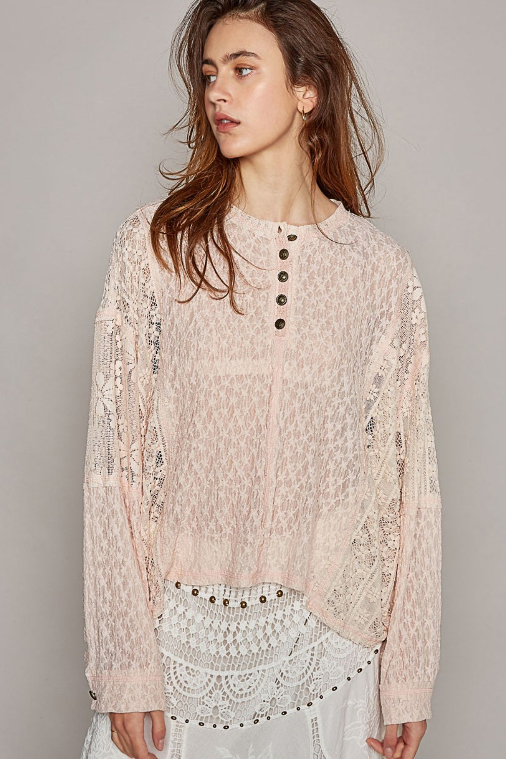 POL Round Neck Long Sleeve Raw Edge Lace Top Apparel/Tops POL Ship from USA TikTok Tops Trendsi USPS Walmart Walmart Apparel Trendsi https://www.cyberehub.com