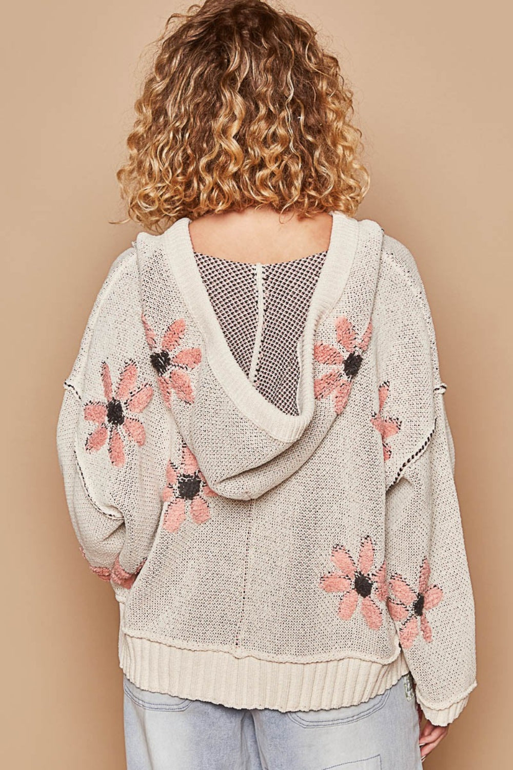 POL Floral Pattern Hooded High-Low Sweater Shirt Apparel Clothing Tops POL Ship from USA Shirts USA Women Trendsi https://www.cyberehub.com