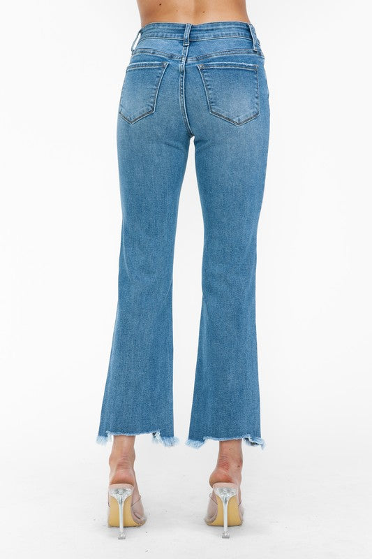 bytos Raw Hem Distressed Mid Rise Crop Jeans Apparel Apparel bytos Ship from USA TikTok Trendsi Trendsi https://www.cyberehub.com