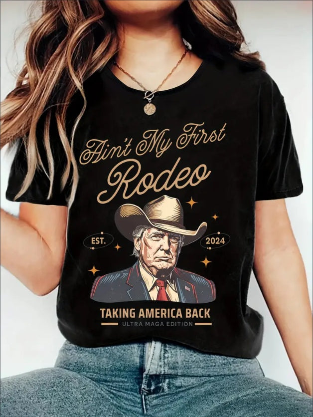Women's Sports Short Sleeve T-Shirt, Comfortable And Stylish, For Sports And Daily Life, Trump Theme Style Pattern Black Apparel/Shirt/Graphic Shirt SNULLO https://www.cyberehub.com