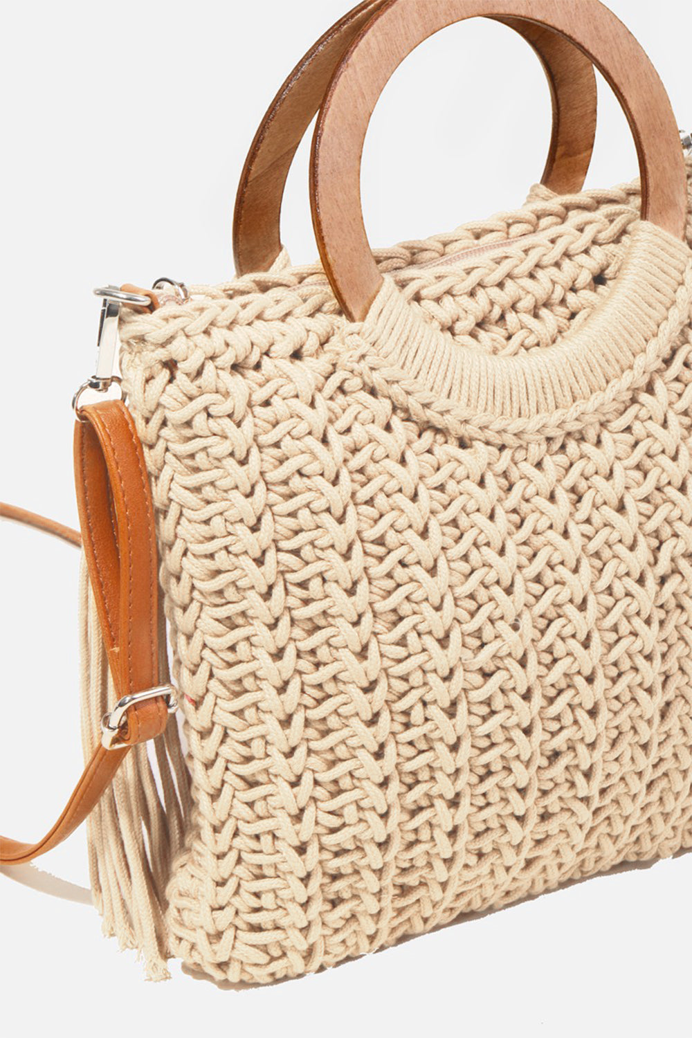 Fame Crochet Knit Convertible Tote Bag with Tassel Fame Accessories Ship from USA TikTok USA Trendsi https://www.cyberehub.com