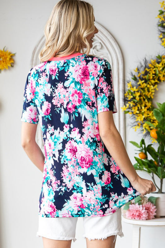 Heimish Full Size Floral V-Neck Short Sleeve T-Shirt Apparel/Tops Heimish Memorial Day Sale Ship from USA TikTok Tops Trendsi USPS Walmart Walmart Apparel Trendsi https://www.cyberehub.com