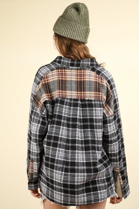 VERY J Contrast Plaid Raw Detail Shirt Tops/Jackets/Sweaters Clothing Tops Ship from USA TikTok Trendsi USPS VERY J Walmart Trendsi https://www.cyberehub.com
