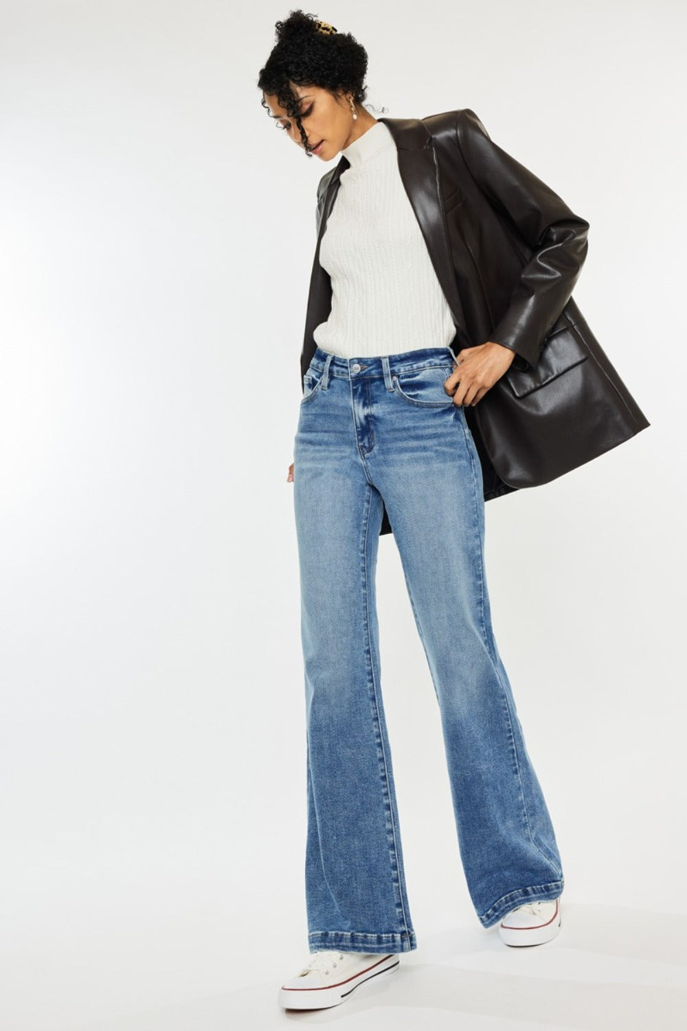 Kancan High Rise Wide Leg Jeans Bottoms Bottoms Clothing Kancan Pants Ship from USA Women Trendsi https://www.cyberehub.com