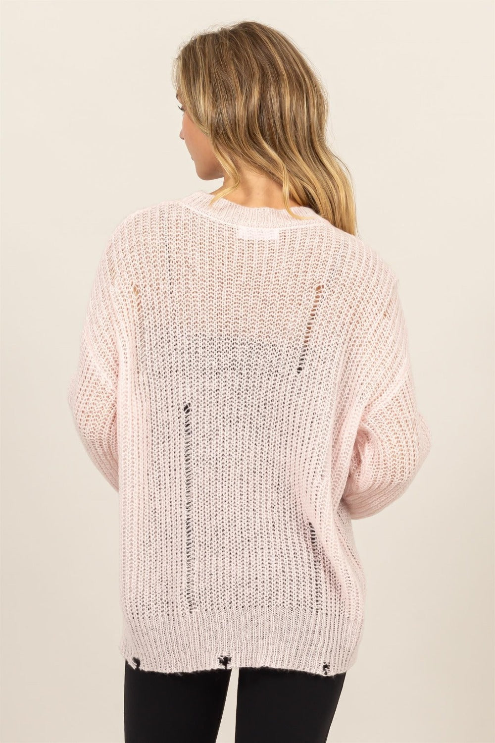 HYFVE Distressed Long Sleeve Knit Top Shirt Apparel Clothing Tops HYFVE Ship from USA Shirts USA Women Trendsi https://www.cyberehub.com