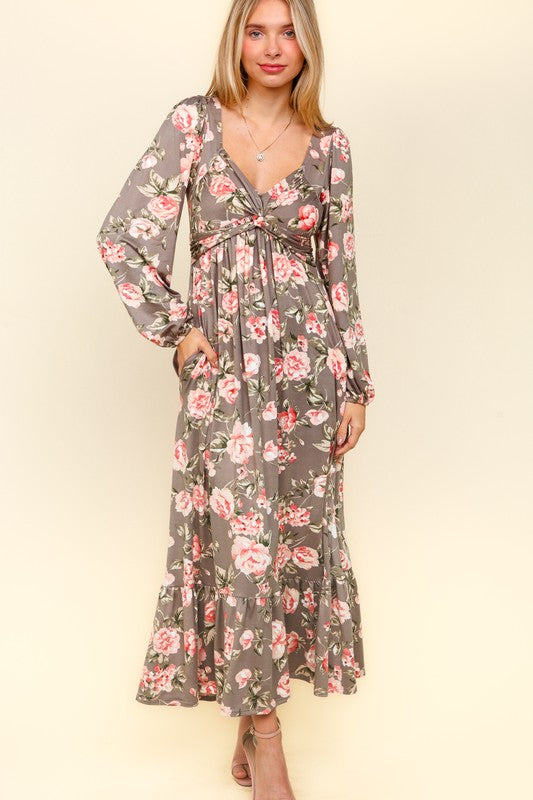 Haptics Twisted Detail Ruffled Hem Floral Dress with Side Pockets Apparel Apparel Haptics Ship from USA TikTok Trendsi Trendsi https://www.cyberehub.com