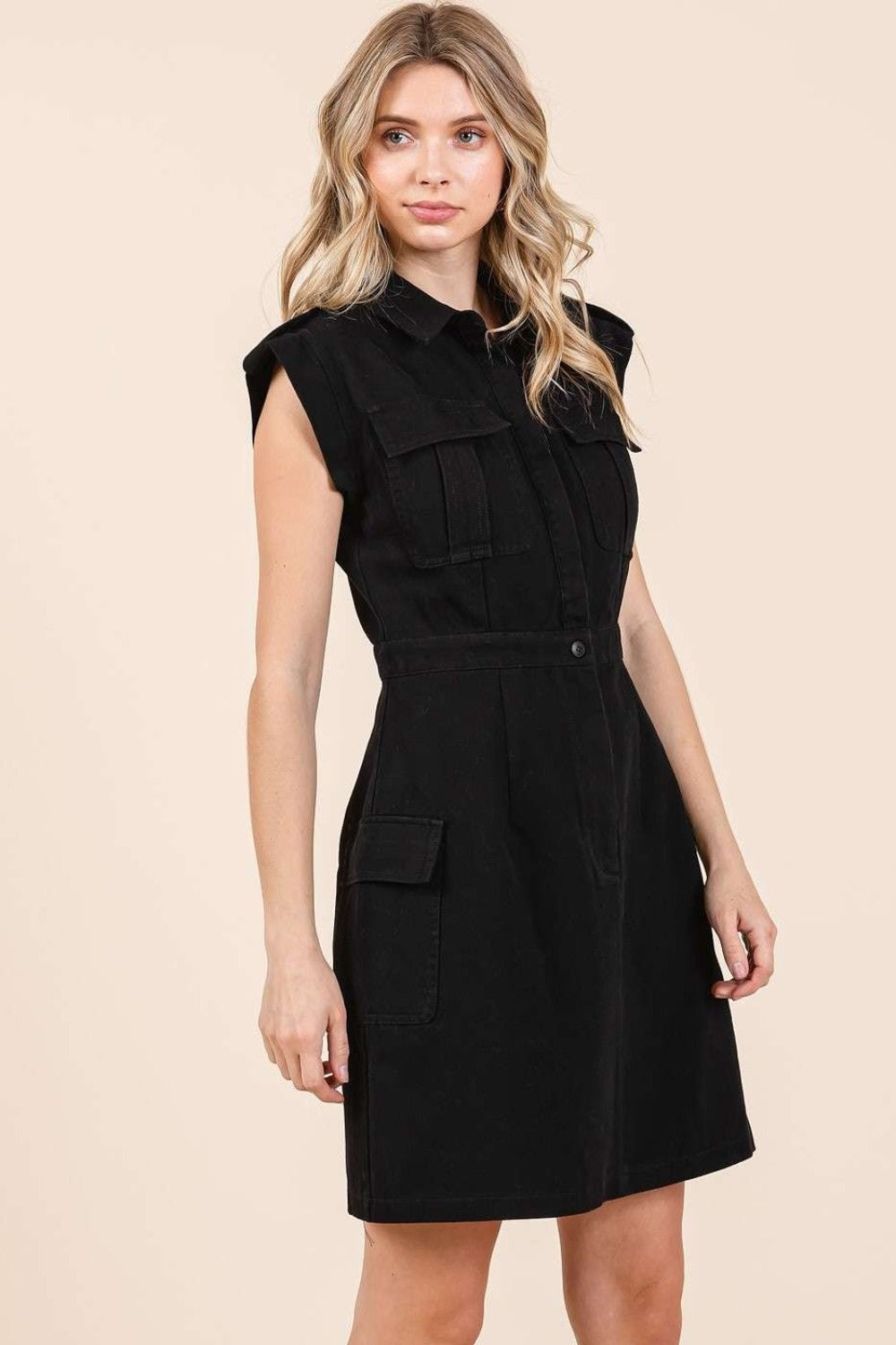Mittoshop Cargo Pocket Half Button Mini Dress Apparel/Dress Dress Mittoshop Ship from USA TikTok Trendsi USPS Walmart Walmart Apparel Trendsi https://www.cyberehub.com