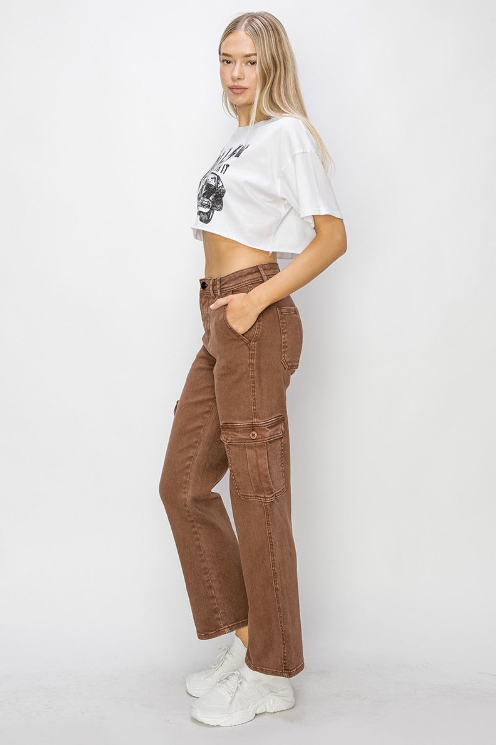 Risen Full Size High Rise Cargo Jeans Bottoms Bottoms Clothing Pants RISEN Ship from USA Women Trendsi https://www.cyberehub.com