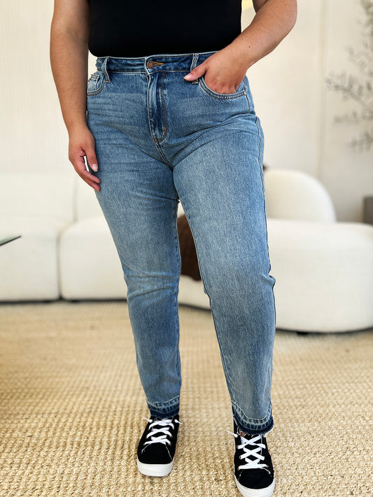 Judy Blue Full Size Mid Rise Rigid Magic Release Hem Jeans Bottoms Bottoms Clothing Judy Blue Ship from USA Women Trendsi https://www.cyberehub.com