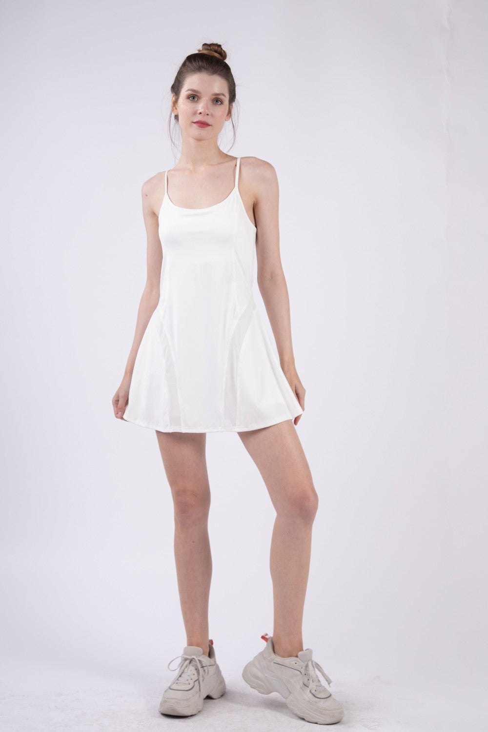 VERY J Mesh Detail Tennis Mini Active Dress with Shorts Inside White Apparel/Dress Dress Ship from USA TikTok Trendsi USPS VERY J Walmart Walmart Apparel Trendsi https://www.cyberehub.com