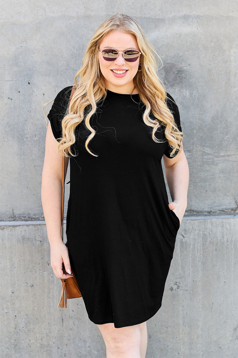 Basic Bae Bamboo Full Size Round Neck Short Sleeve Dress with Pockets Apparel/Dress Basic Bae Dress Ship from USA TikTok Trendsi USPS Walmart Walmart Apparel Trendsi https://www.cyberehub.com