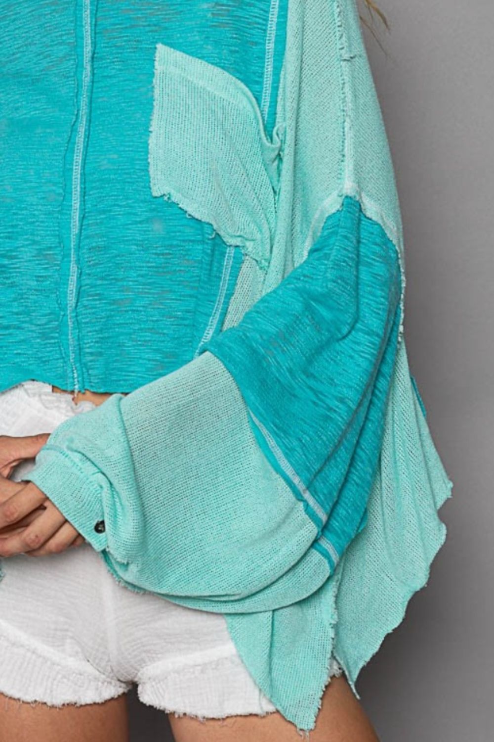 POL Round Neck Contrast High-Low Top Tops/Jackets/Sweaters Clothing Tops POL Ship from USA TikTok Trendsi USPS Walmart Trendsi https://www.cyberehub.com