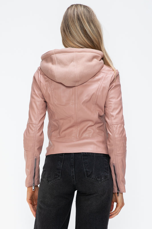 Snobbish Faux Leather Zip Up Drawstring Hooded Jacket Apparel Featured Ship from USA Snobbish Tiktok Trendsi USA USPS Walmart Trendsi https://www.cyberehub.com
