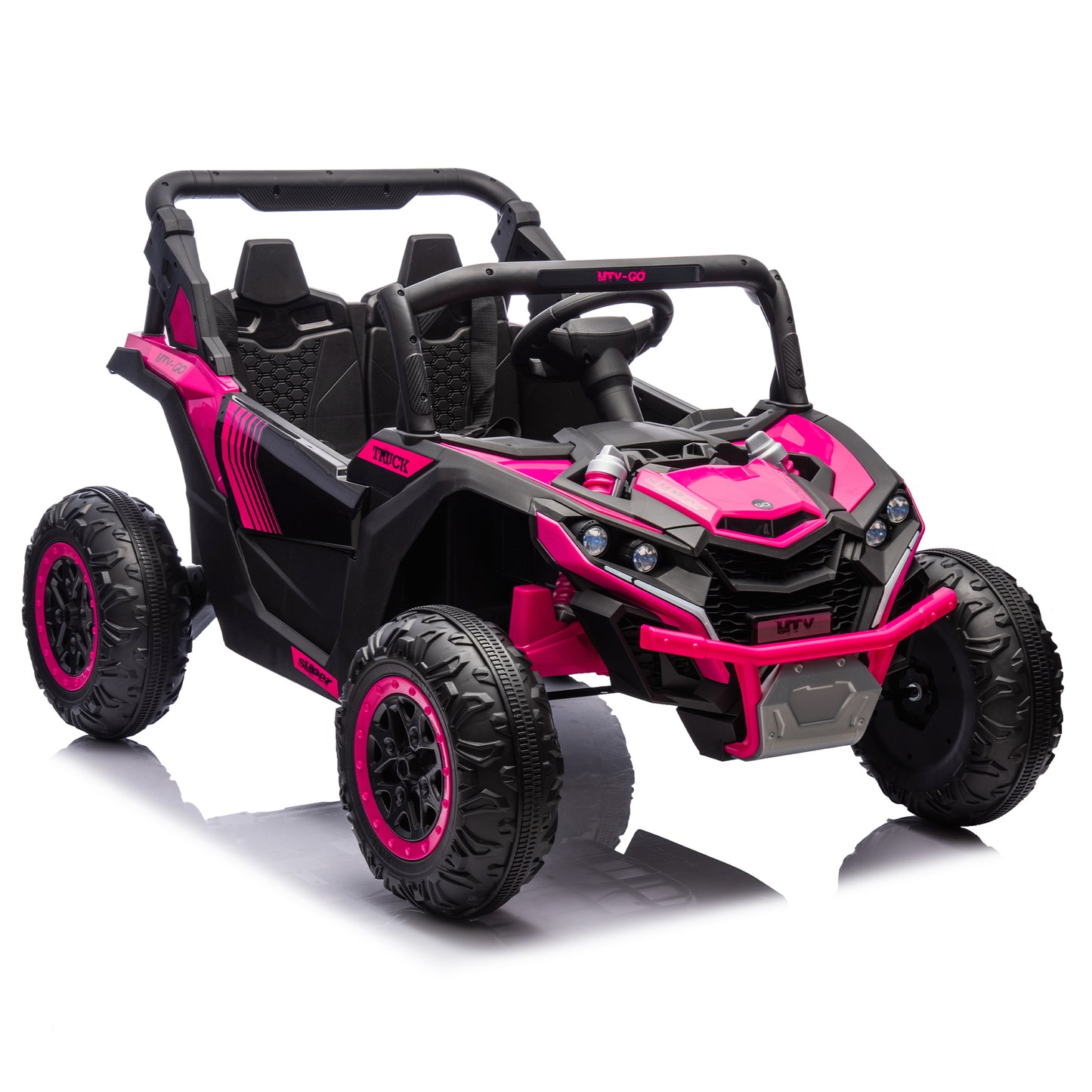24V Two-Seater Kids Ride On UTV W/Parents Remote Control,Four-Wheel Suspension,Slow Start,Large wheel design,Anti-collision bar,Storage space,Music,USB,Bluetooth,Volume control,LED lights for Kids 3+. Giga Kids Toys Giga https://www.cyberehub.com