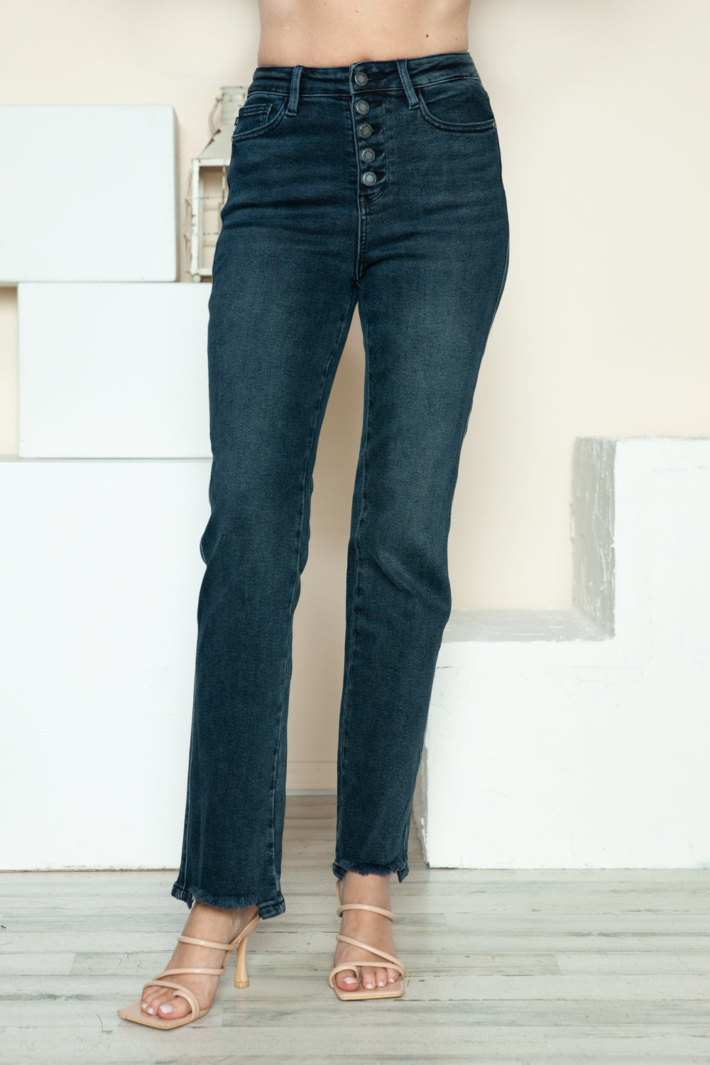 Judy Blue Full Size Button Fly Hem Destroy Straight Jeans Bottoms Bottoms Clothing Judy Blue Ship from USA Women Trendsi https://www.cyberehub.com