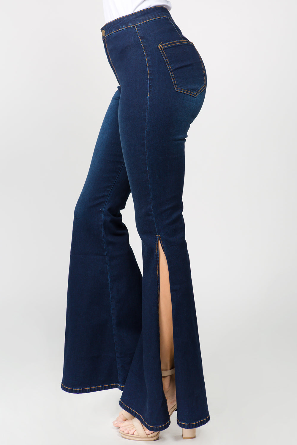 American Bazi Side Slit Flare Jeans Bottoms American Bazi Bottoms Clothing Pants Ship from USA Women Trendsi https://www.cyberehub.com