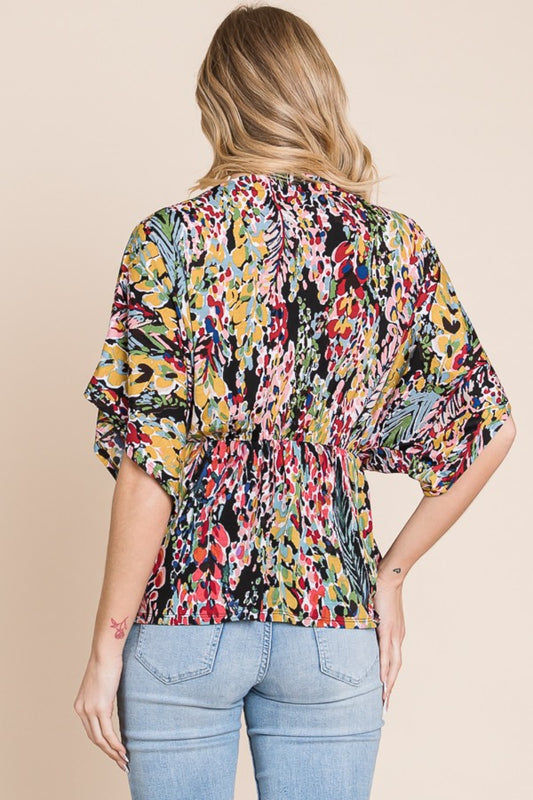 BOMBOM Printed Surplice Peplum Blouse Apparel/Tops BOMBOM Memorial Day Sale Ship from USA TikTok Tops Trendsi USPS Walmart Walmart Apparel Trendsi https://www.cyberehub.com