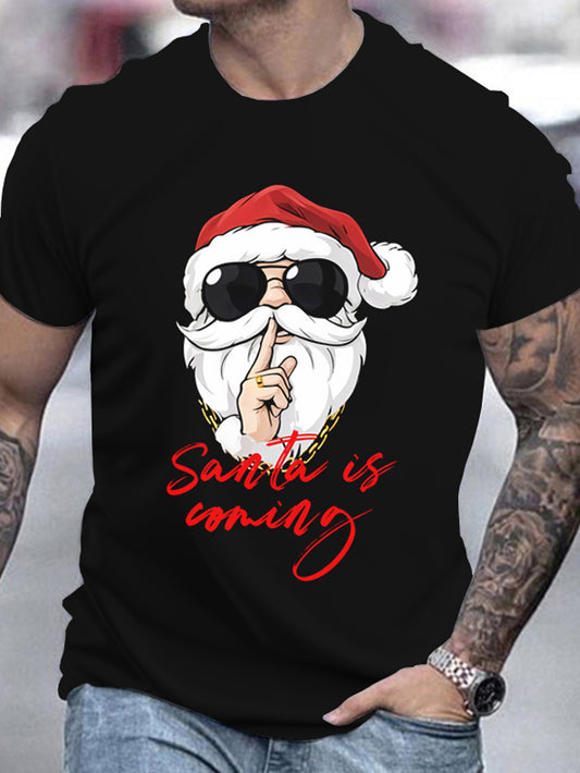 Men's Holiday Santa Claus 3D Printed T-shirt - Casual Round Neck Short Sleeved, Breathable Polyester Fiber For Summer Outdoor Fun Apparel/Shirt/Graphic Shirt SNULLO https://www.cyberehub.com
