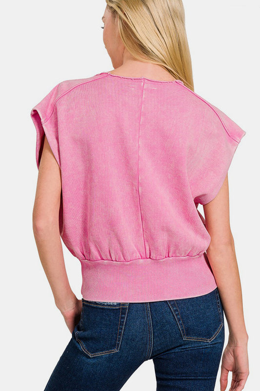 Zenana Washed Boat Neck Bottom Banded Dolman Sleeve Top Apparel/Tops Ship from USA TikTok Tops Trendsi USPS Walmart Walmart Apparel Zenana Trendsi https://www.cyberehub.com