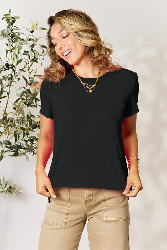 Basic Bae Full Size Round Neck Short Sleeve T-Shirt Apparel/Tops Basic Bae Ship from USA TikTok Tops Trendsi USPS Walmart Walmart Apparel Trendsi https://www.cyberehub.com
