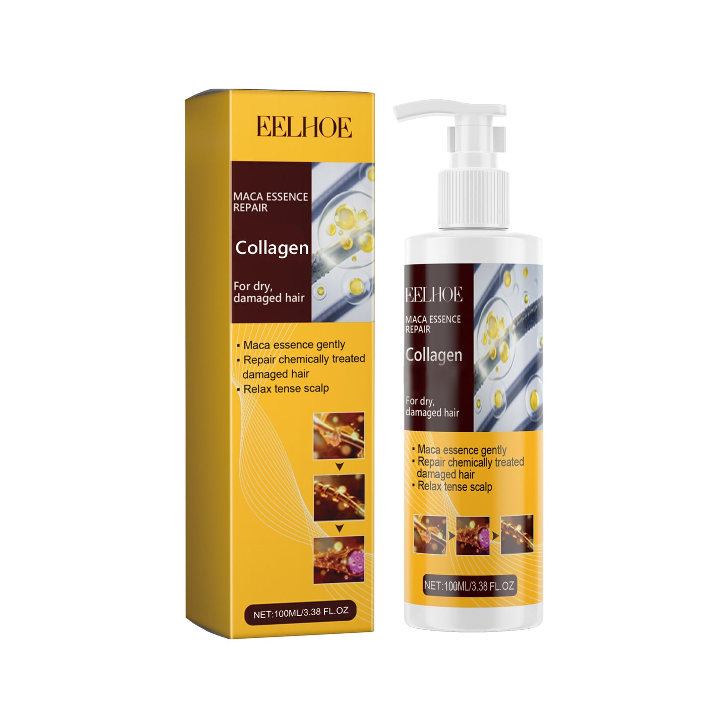 Maca Essence Repair Collagen, Repair Damaged Hair Reduces Split Ends Deep Clean Smooth And Shiny default title Health & Beauty Health Eprolo https://www.cyberehub.com