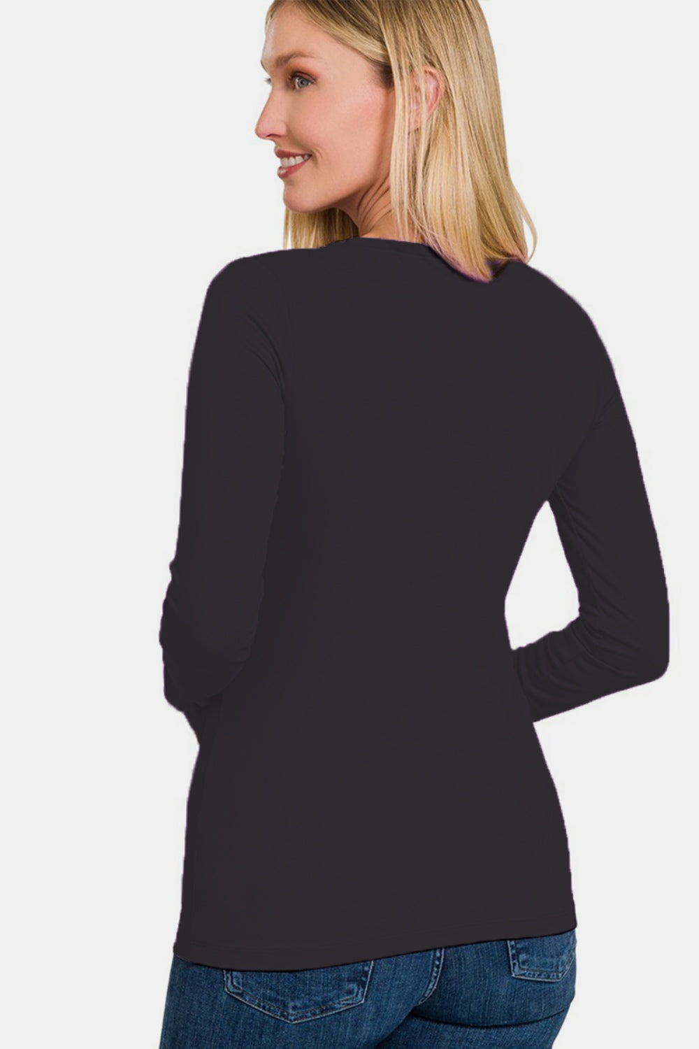Zenana Full Size Brushed Microfiber Long Sleeve Round Neck T-Shirt Tops/Jackets/Sweaters Clothing Tops Ship from USA TikTok Trendsi USPS Walmart Zenana Trendsi https://www.cyberehub.com