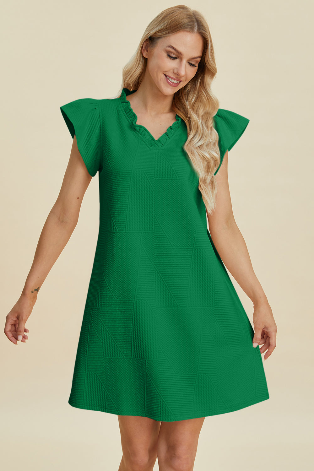 Double Take Full Size Ruffled V-Neck Cap Sleeve Dress Apparel/Dress Double Take Dress Ship from USA TikTok Trendsi USPS Walmart Walmart Apparel Trendsi https://www.cyberehub.com