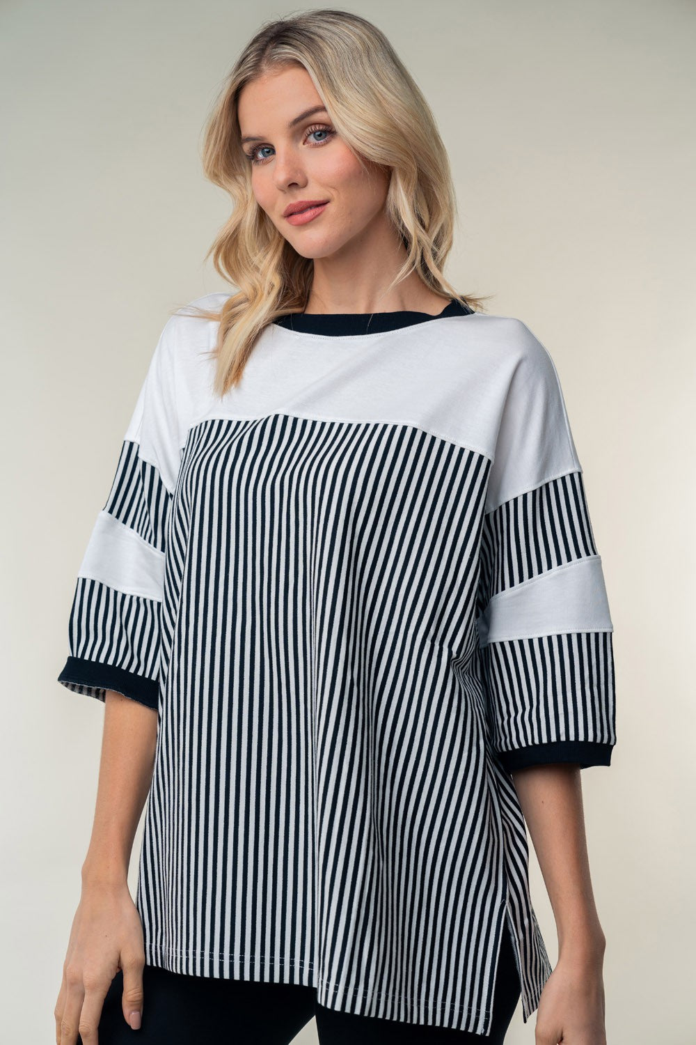 White Birch Full Size Striped Contrast Round Neck Top Tops/Jackets/Sweaters Clothing Tops Memorial Day Sale Ship from USA TikTok Trendsi USPS Walmart White Birch Trendsi https://www.cyberehub.com