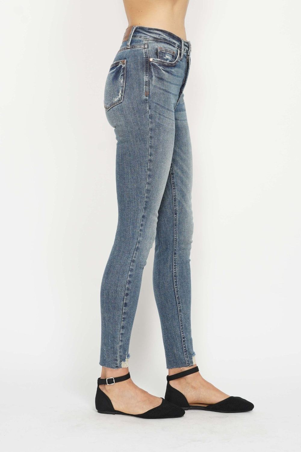 Judy Blue Full Size Tummy Control Vintage Wash Hem Destroy Skinny Jeans Bottoms Bottoms Clothing Judy Blue Ship from USA Women Trendsi https://www.cyberehub.com