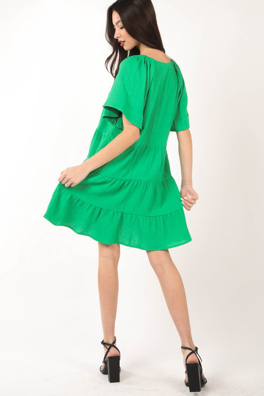 VERY J Texture V-Neck Ruffled Tiered Dress Apparel/Dress Dress Memorial Day Sale Ship from USA TikTok Trendsi USPS VERY J Walmart Walmart Apparel Trendsi https://www.cyberehub.com