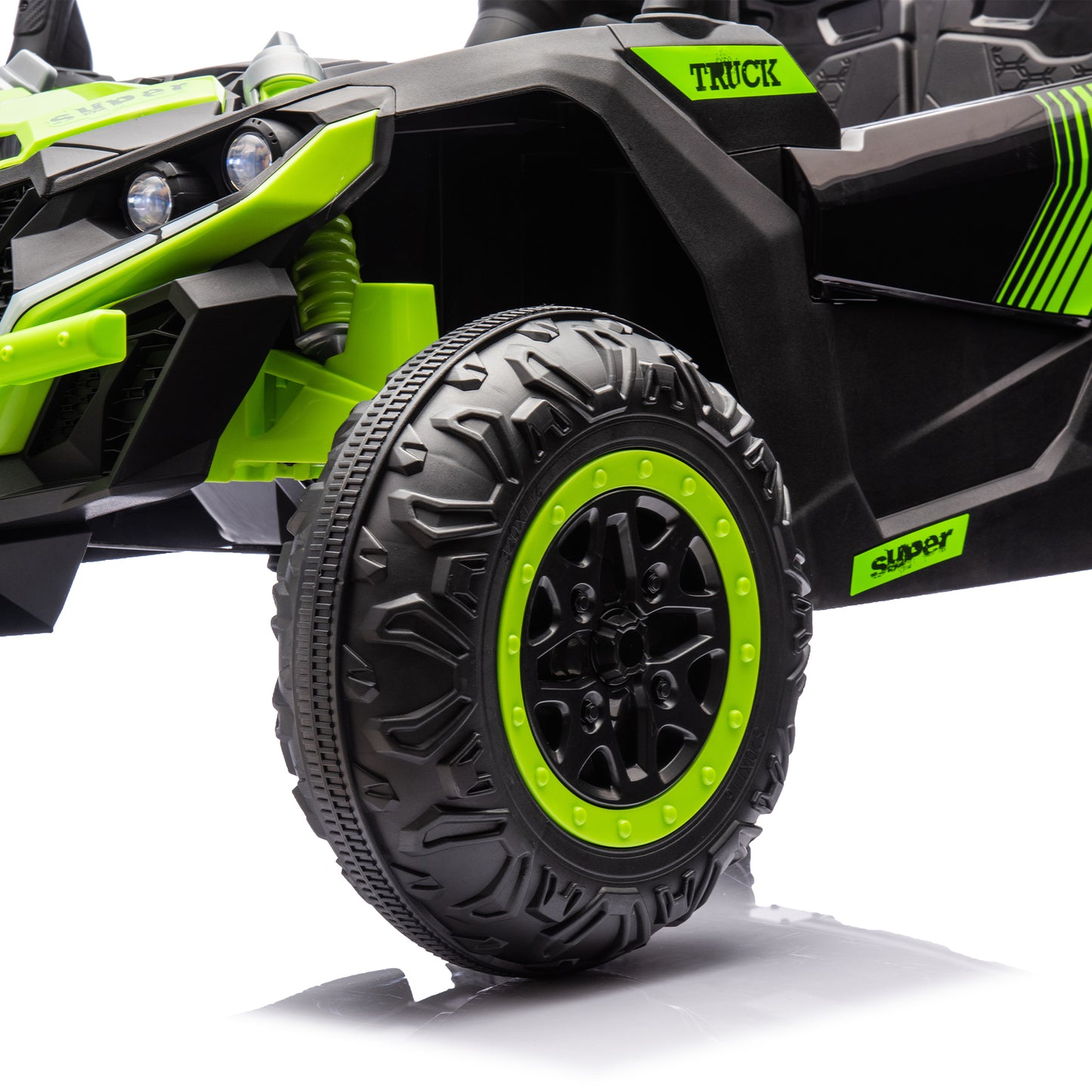 24V Two-Seater Kids Ride On UTV W/Parents Remote Control,Four-Wheel Suspension,Slow Start,Large wheel design,Anti-collision bar,Storage space,Music,USB,Bluetooth,Volume control,LED lights for Kids 3+. Giga Kids Toys Giga https://www.cyberehub.com