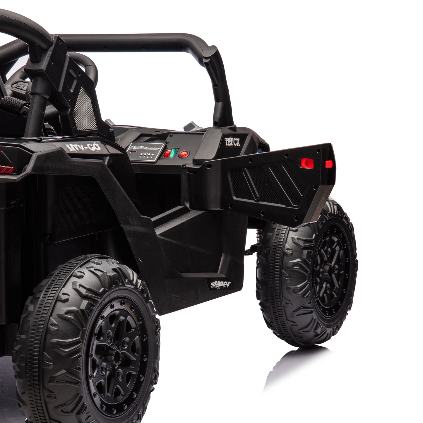 24V Two-Seater Kids Ride On UTV W/Parents Remote Control,Four-Wheel Suspension,Slow Start,Large wheel design,Anti-collision bar,Storage space,Music,USB,Bluetooth,Volume control,LED lights for Kids 3+. Giga Kids Toys Giga https://www.cyberehub.com