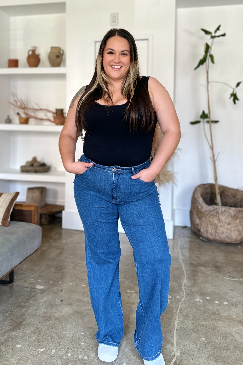 Judy Blue Full Size High Rise Straight Jeans Bottoms Bottoms Clothing Judy Blue Pants Ship from USA Women Trendsi https://www.cyberehub.com