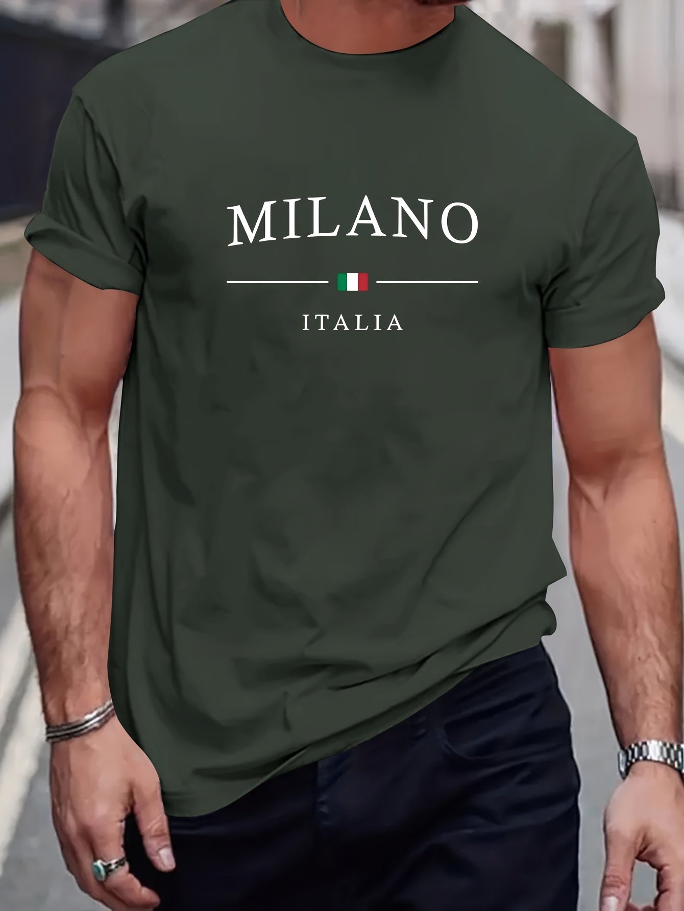 Milano Patterned Printed Men's T-shirt, Comfortable And Elastic Round Neck T-shirt, Perfect For Summer Outdoor Activities, Fashionable Streetwear, Men's Casual Tops Apparel/Shirt/Graphic Shirt SNULLO https://www.cyberehub.com