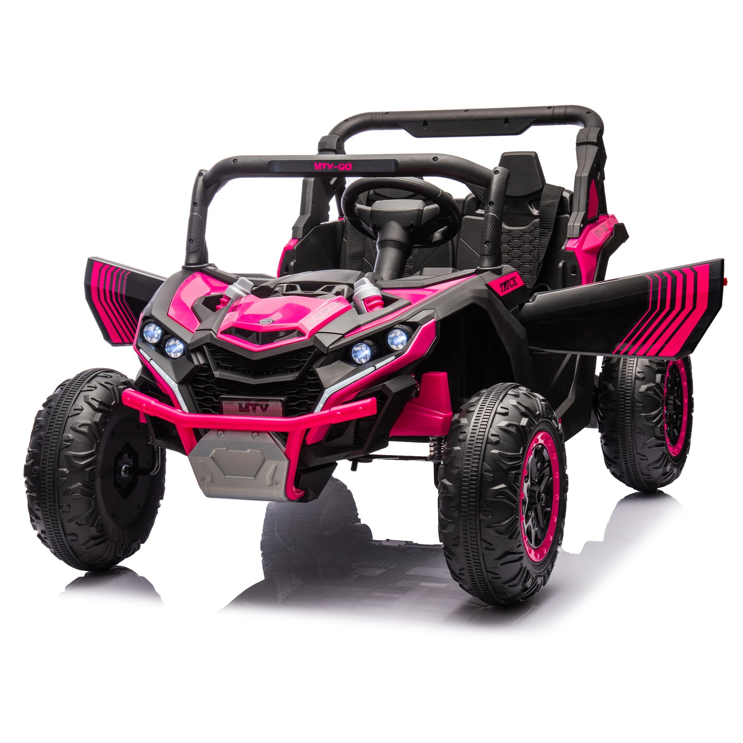 24V Two-Seater Kids Ride On UTV W/Parents Remote Control,Four-Wheel Suspension,Slow Start,Large wheel design,Anti-collision bar,Storage space,Music,USB,Bluetooth,Volume control,LED lights for Kids 3+. Giga Kids Toys Giga https://www.cyberehub.com