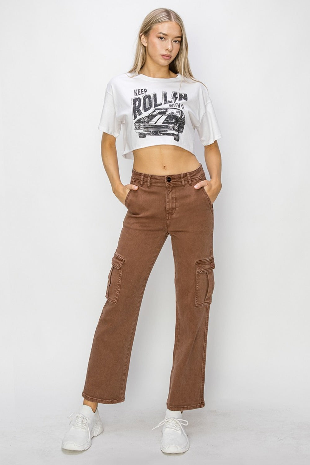 Risen Full Size High Rise Cargo Jeans Bottoms Bottoms Clothing Pants RISEN Ship from USA Women Trendsi https://www.cyberehub.com