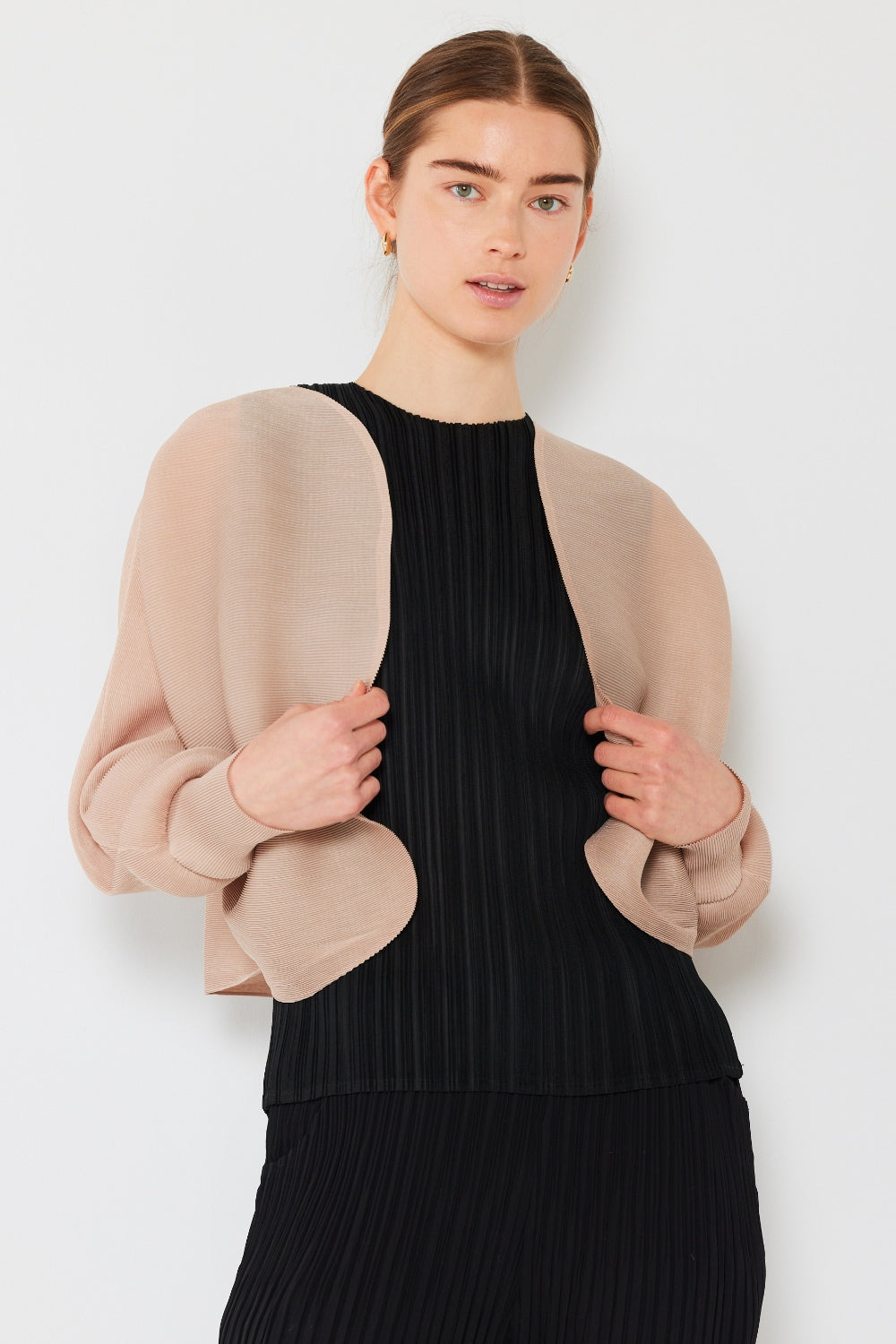 Marina West Swim Rib Pleated Puff Sleeve Bolero Cardigan Shirt Apparel Clothing Tops Marina West Swim Ship from USA Shirts USA Women Trendsi https://www.cyberehub.com