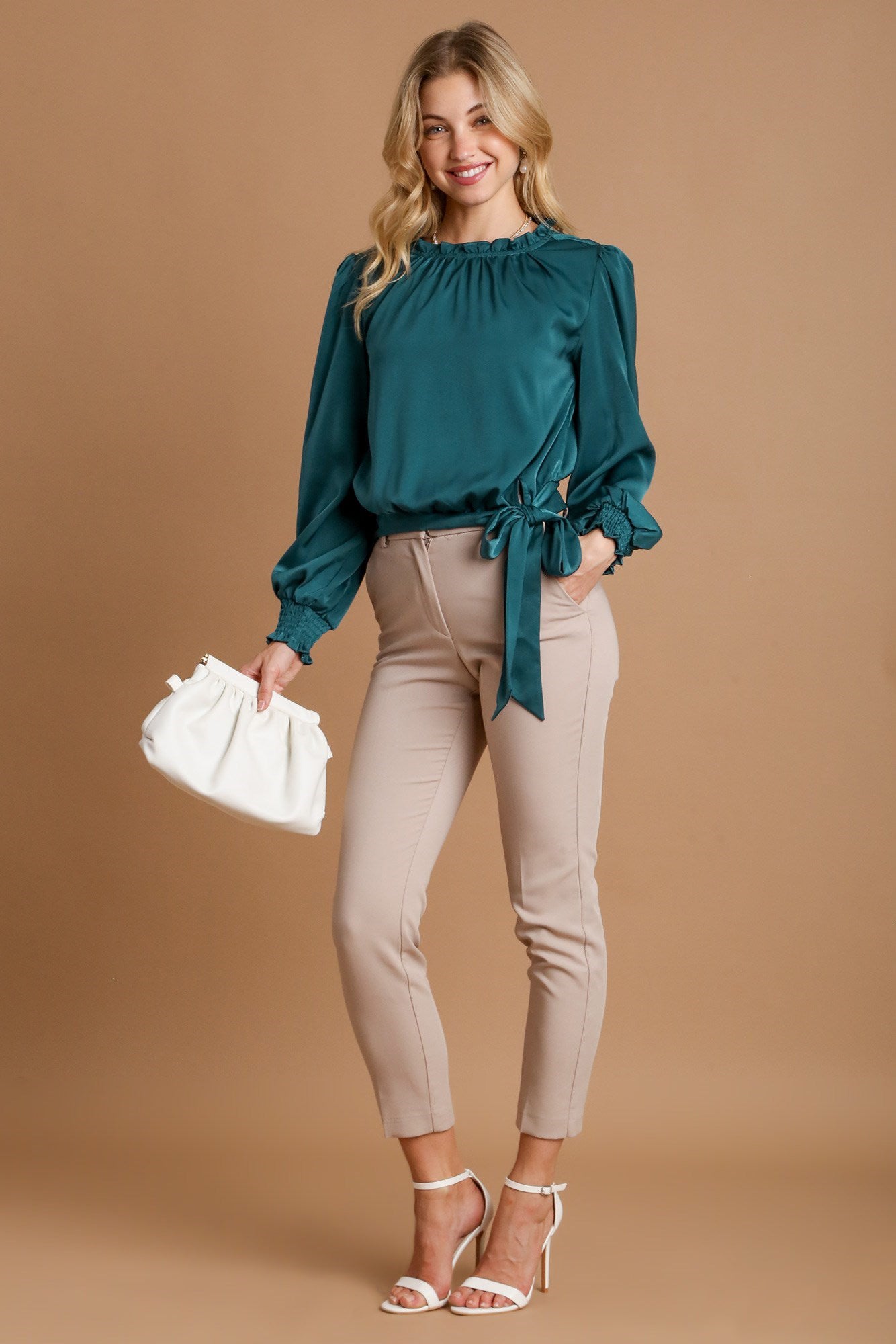 Umgee Frill Tied Hem Long Sleeve Blouse Apparel Apparel Ship from USA TikTok Trendsi Umgee USA Trendsi https://www.cyberehub.com