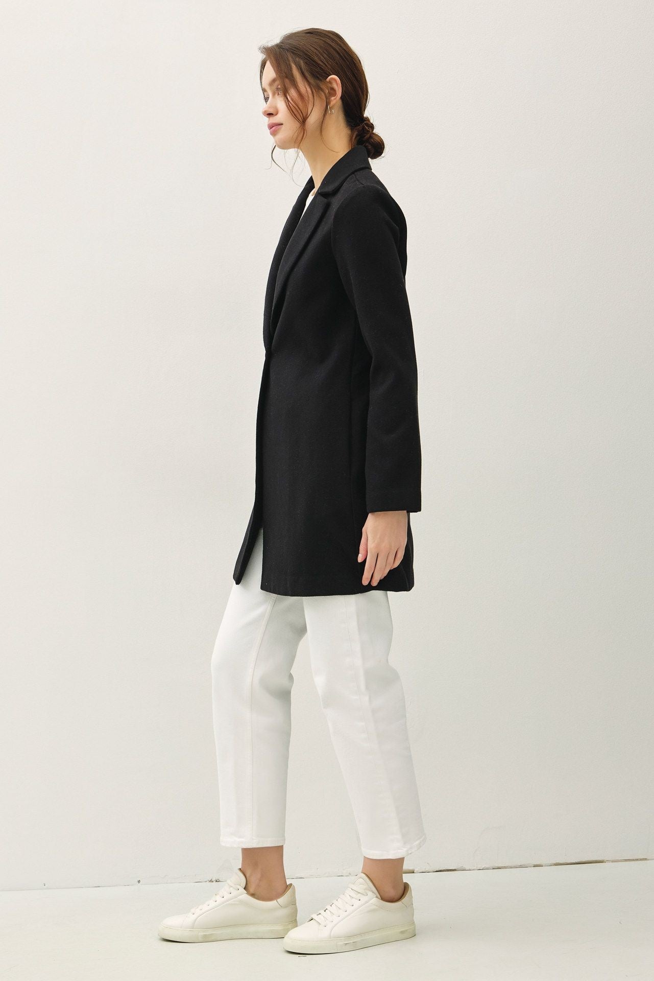 Be Cool Single Button Long Sleeve Coat with Pockets Tops/Jackets/Sweaters BE COOL Clothing Tops Ship from USA TikTok Trendsi USPS Walmart Trendsi https://www.cyberehub.com