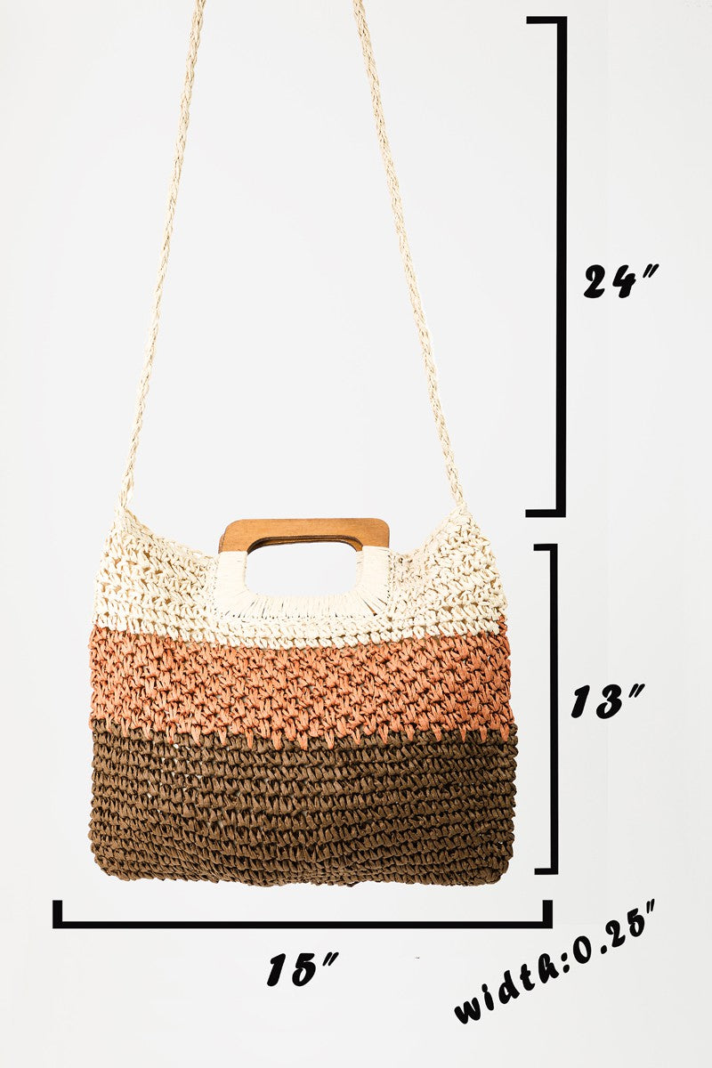 Fame Color Block Double-Use Braided Tote Bag Fame Accessories Ship from USA TikTok USA Trendsi https://www.cyberehub.com