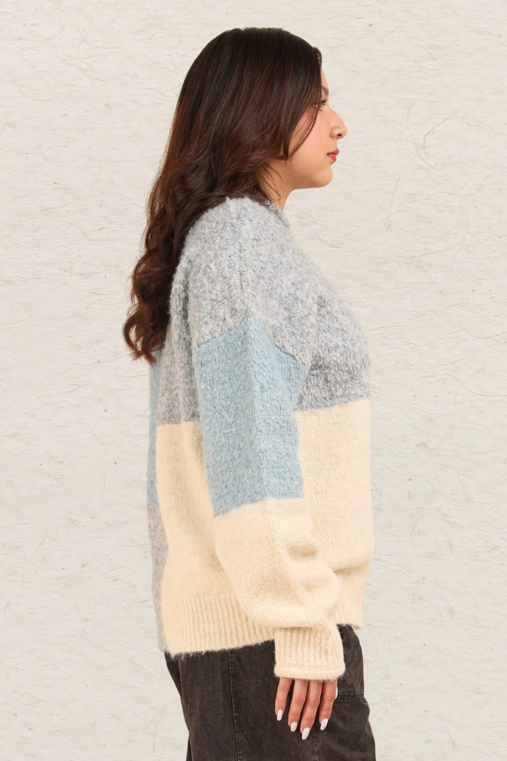 VERY J Color Block Mock Neck Drop Shoulder Sweater Tops/Jackets/Sweaters Clothing Tops Ship from USA TikTok Trendsi USPS VERY J Walmart Trendsi https://www.cyberehub.com