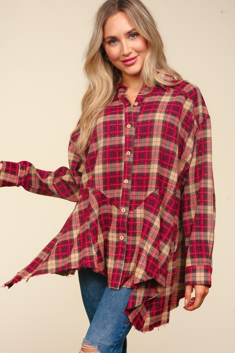Haptics Plaid Button Down Sharkbite Shirt Tops/Jackets/Sweaters Clothing Tops Haptics Ship from USA TikTok Trendsi USPS Walmart Trendsi https://www.cyberehub.com